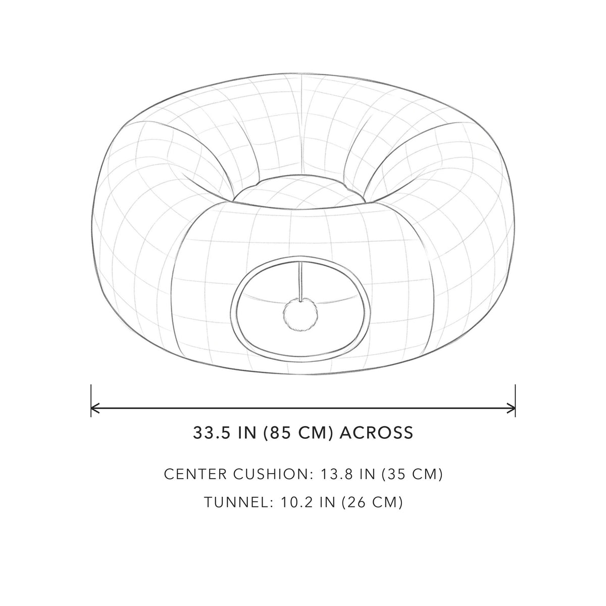 Donut Tunnel Cat Bed, sizing