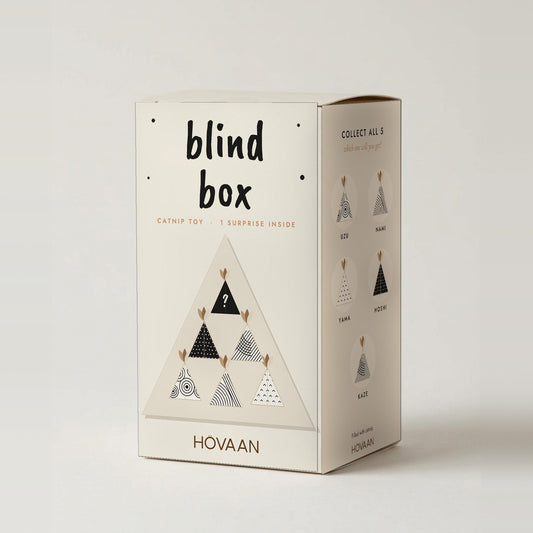 HÖVAAN Blind Box Cat Toy, box front and side