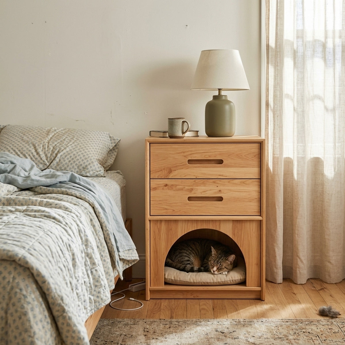 Nightstand Cat Bed, bedroom