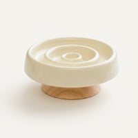 Elevated Ceramic Slow Feeder Cat Bowl, hero