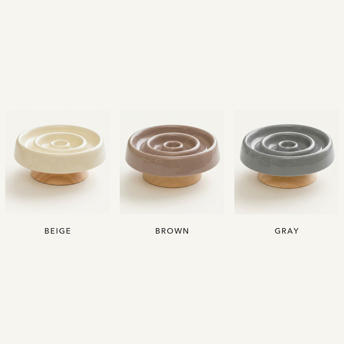 Elevated Ceramic Slow Feeder Cat Bowl, variants