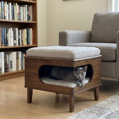 Letitia Ottoman Cat Bed, reading corner russian blue