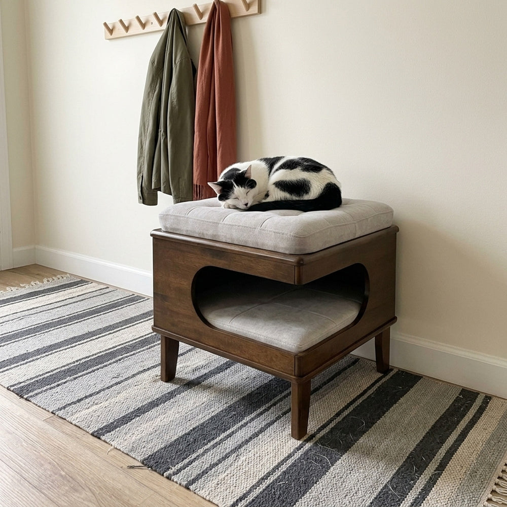 Letitia Ottoman Cat Bed, entryway cow cat