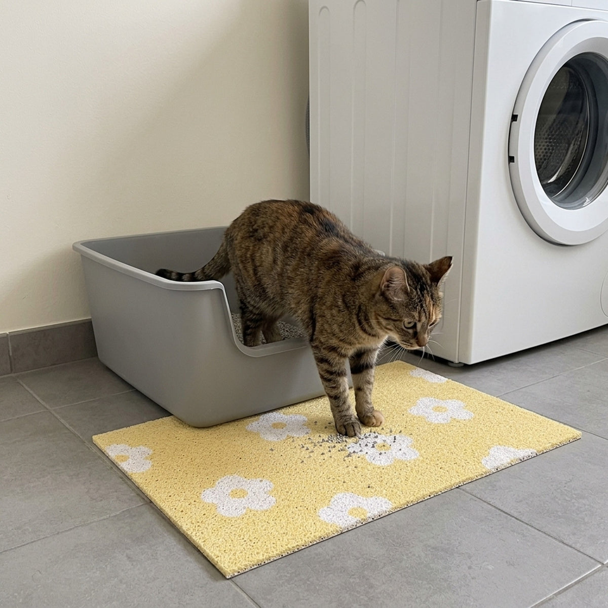 Daisy Cat Litter Mat, laundry step out