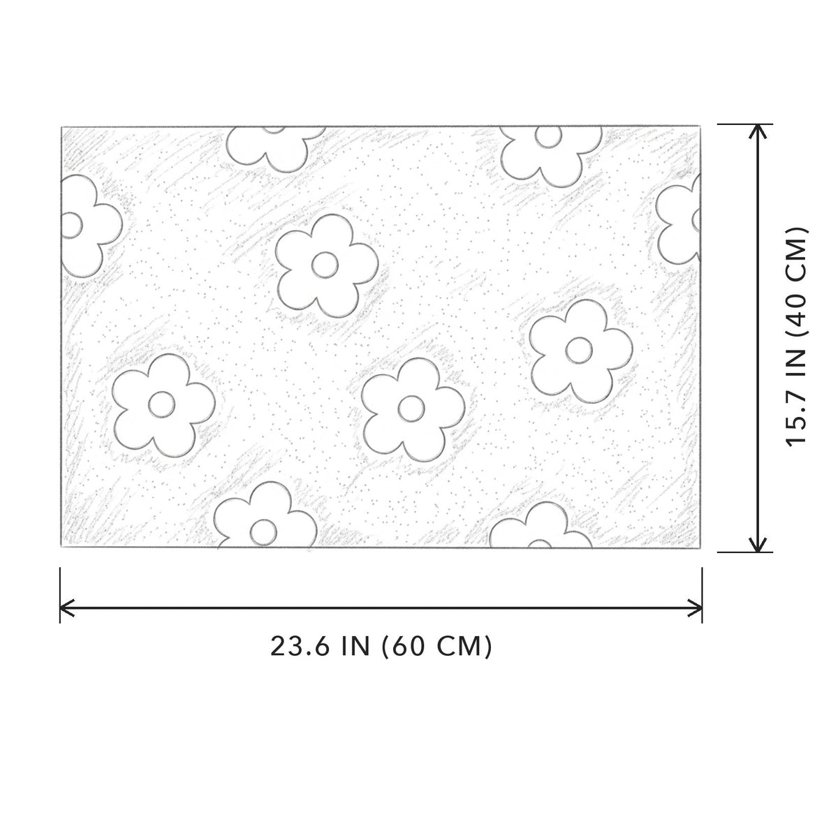 Daisy Cat Litter Mat, sizing