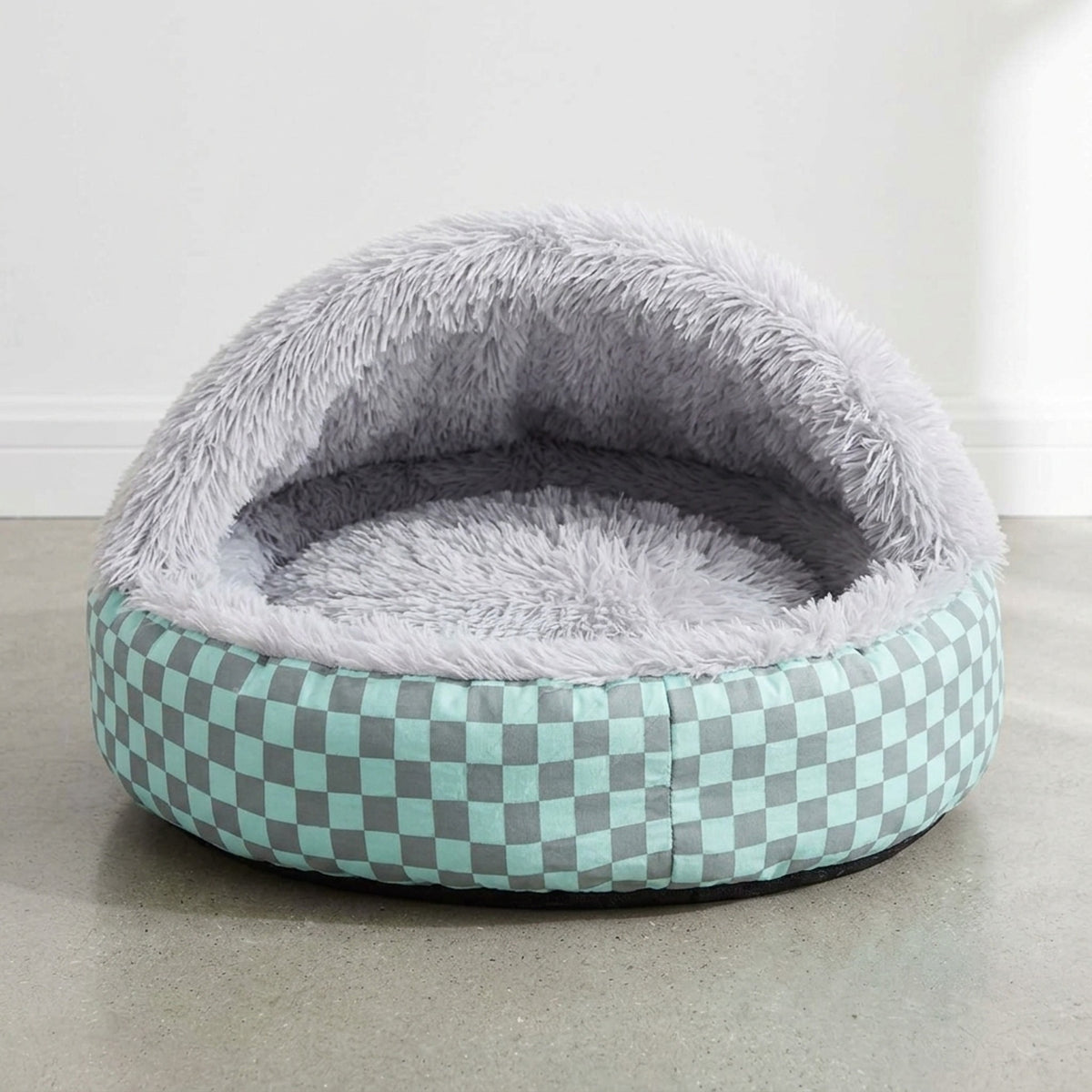 Snuggle Hooded Cat Cave Bed, hero gray