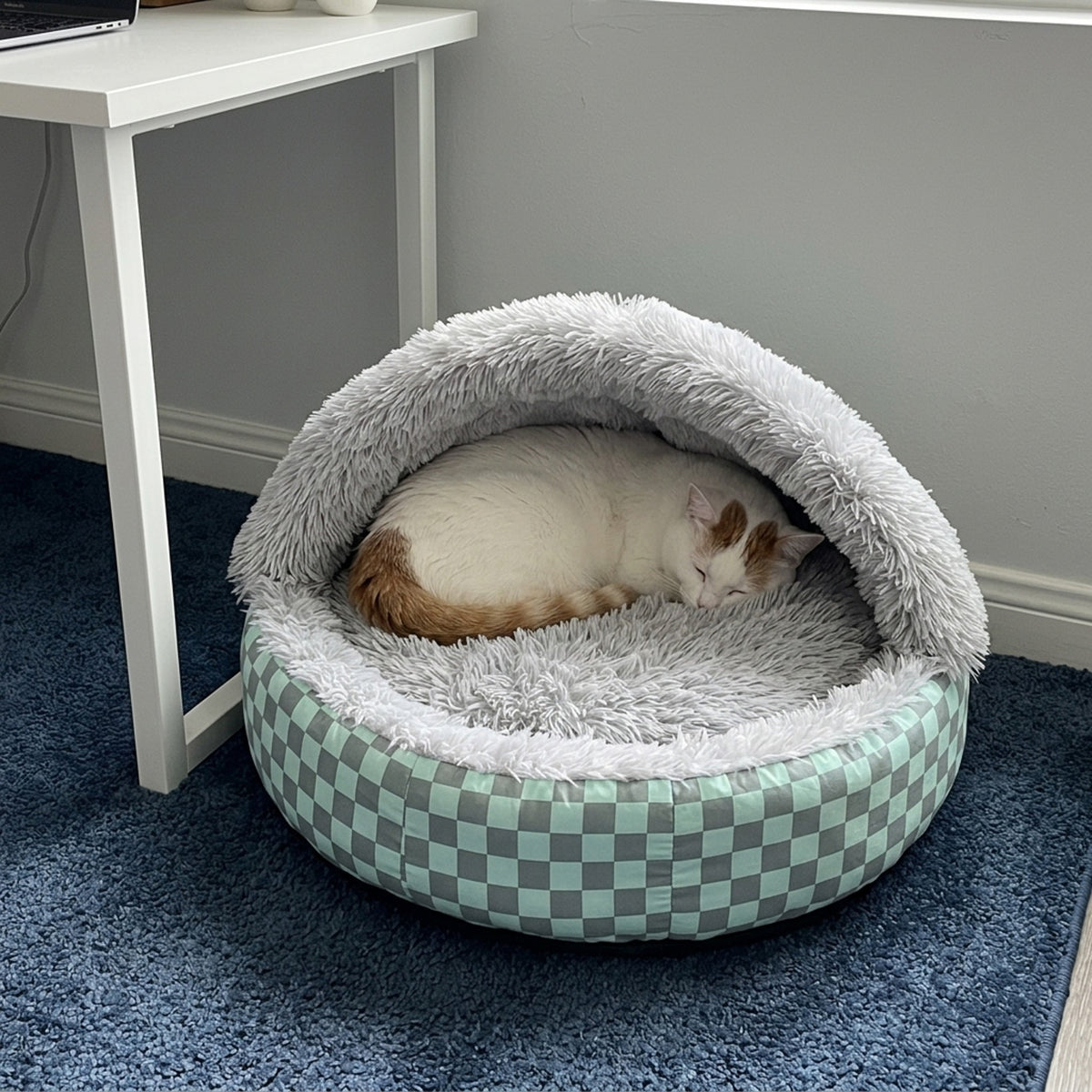 Snuggle Hooded Cat Cave Bed, office van