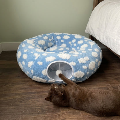 Donut Tunnel Cat Bed, bedroom havana
