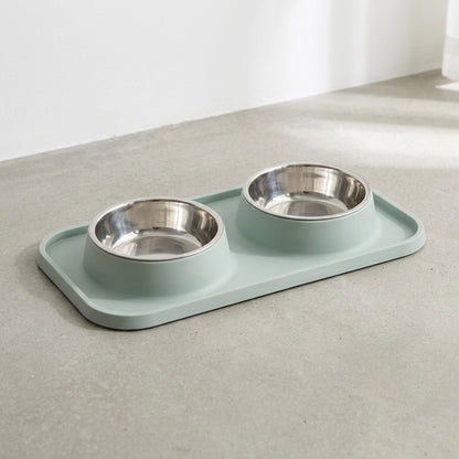 Double Cat Bowl Set, hero sage
