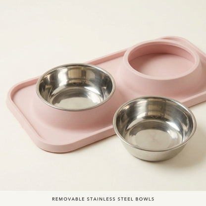 Double Cat Bowl Set, materials