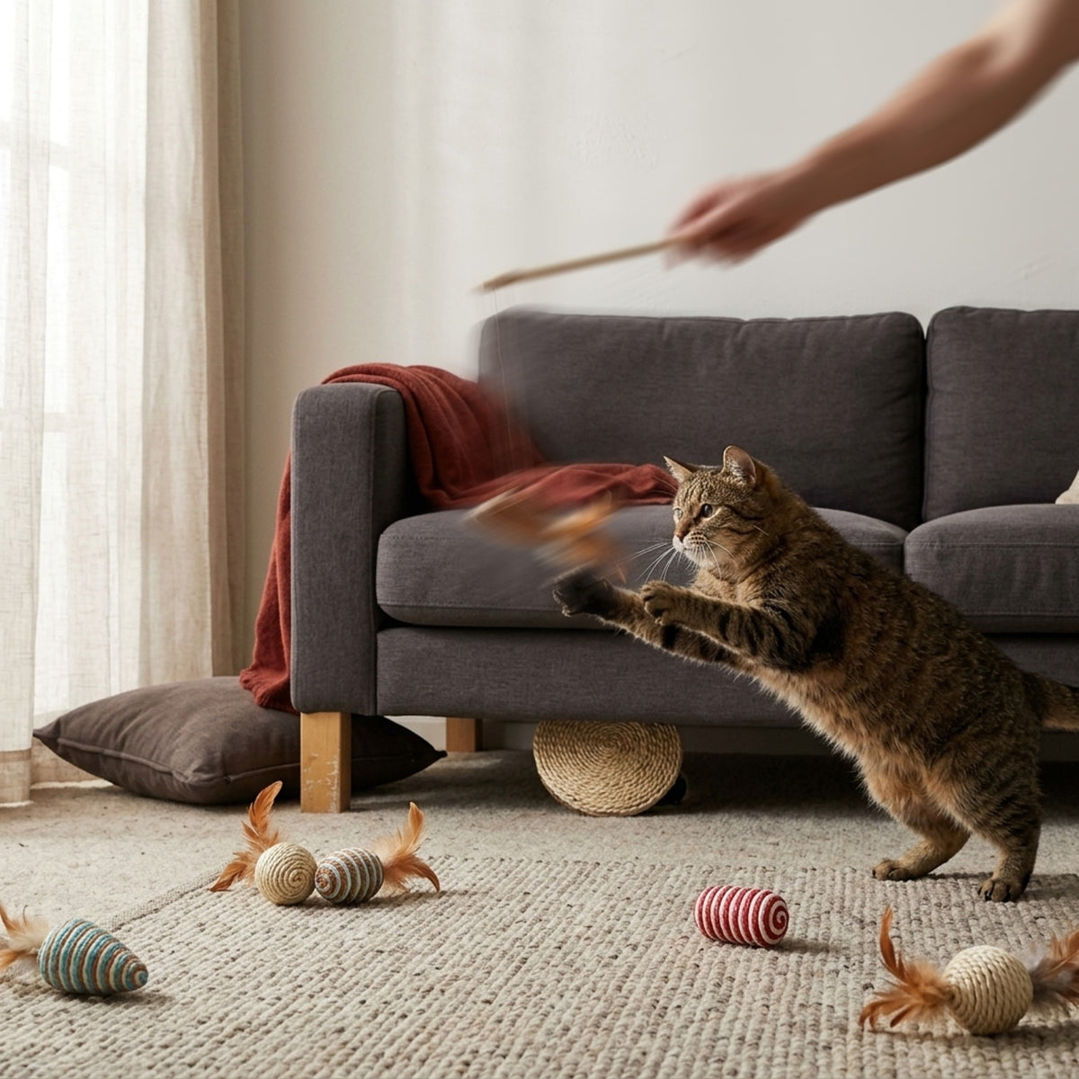 7-Piece Cat Toy Set, wand play