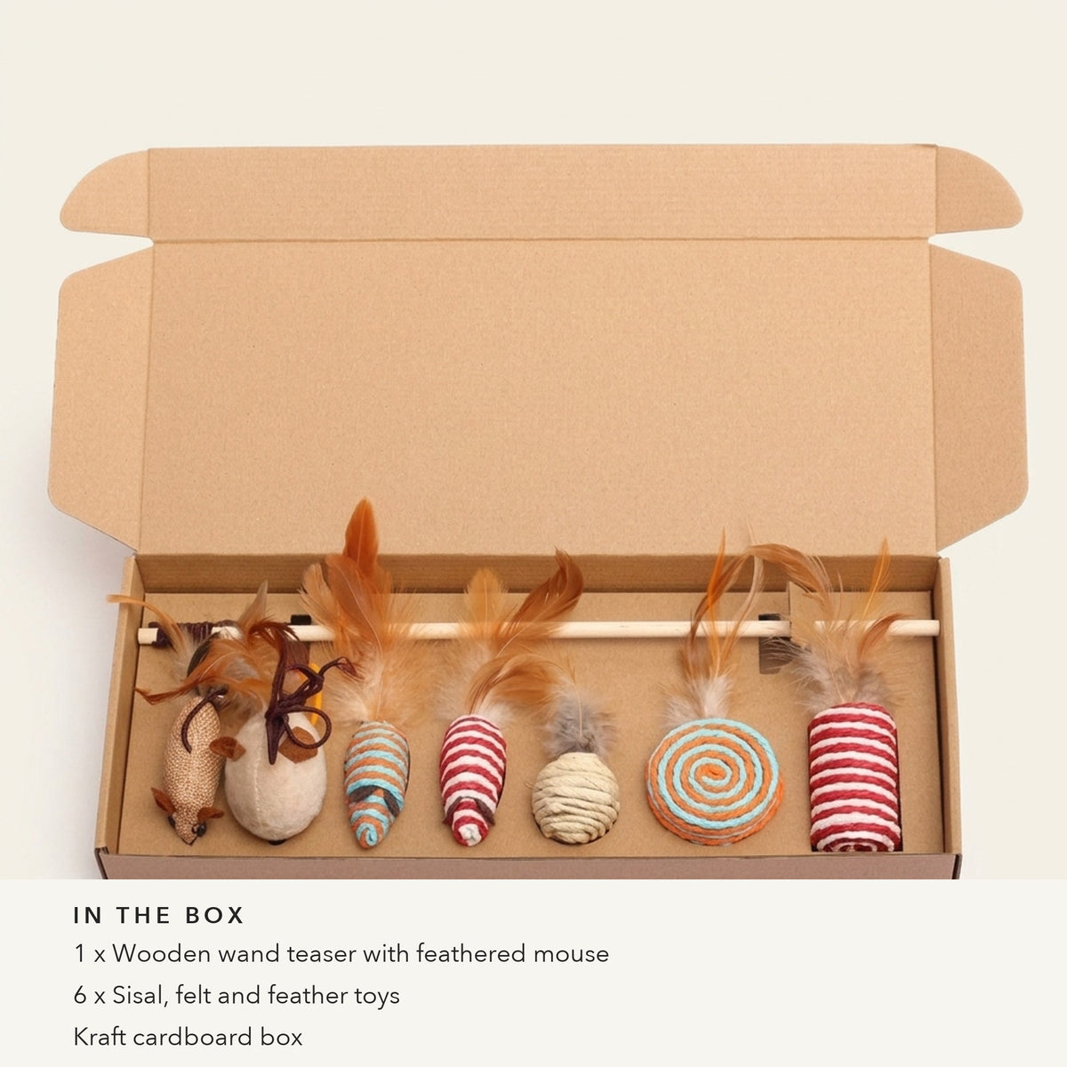 7-Piece Cat Toy Set, in the box