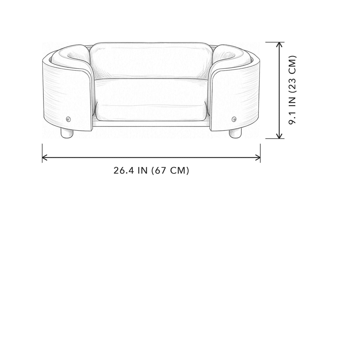 Wren Vintage Cat Sofa, sizing
