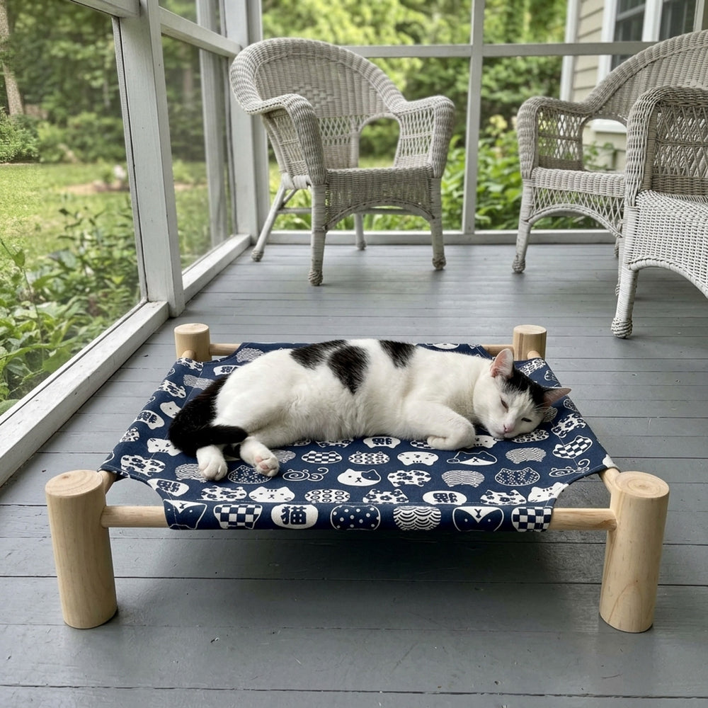 Campout Elevated Cat Bed, porch bicolor