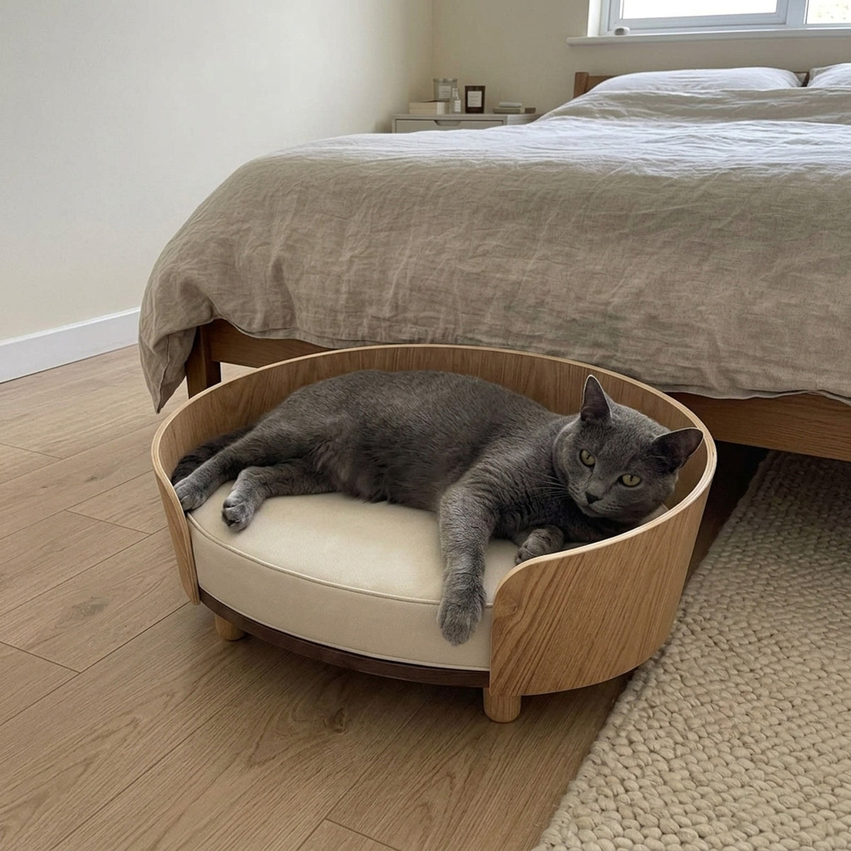 Oak Cat Sofa Bed, bedroom