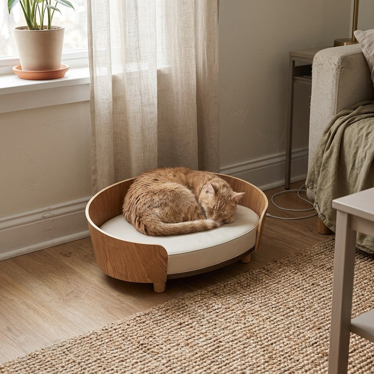 Oak Cat Sofa Bed, living room