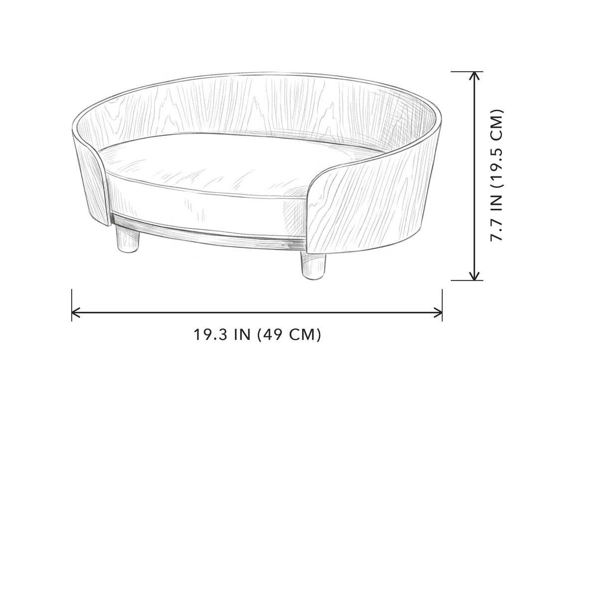Oak Cat Sofa Bed, sizing