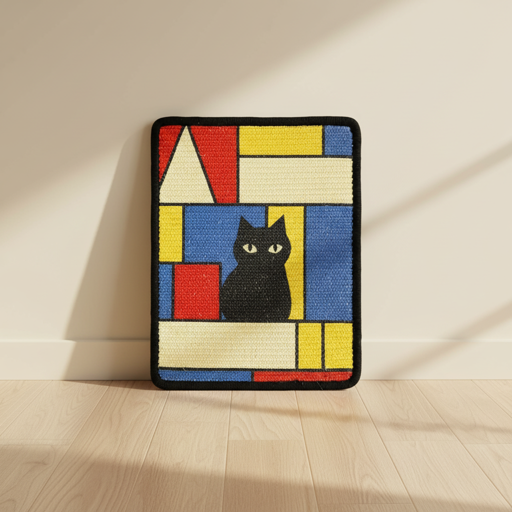 Piet cat scratcher art decor - Mondrian inspired
