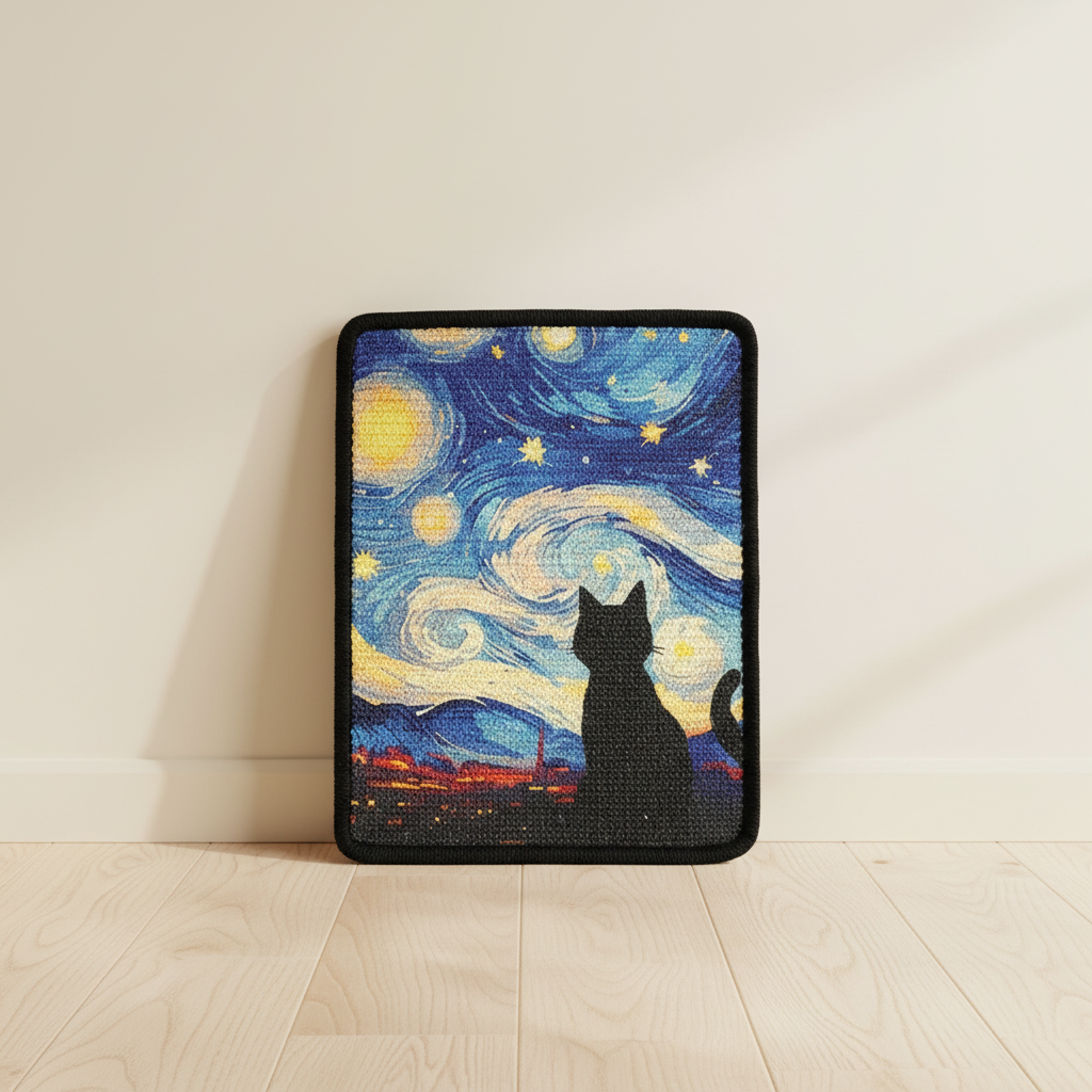 Stary cat scratcher art decor - Starry Night inspired