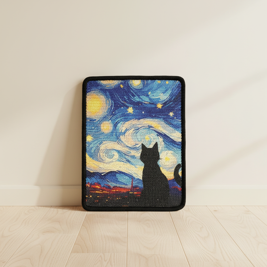 Stary cat scratcher art decor - Starry Night inspired