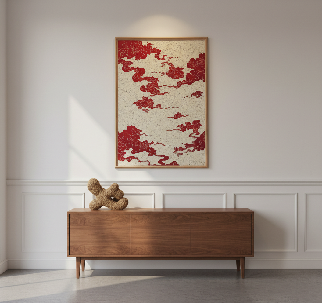 print red clouds hallway 06