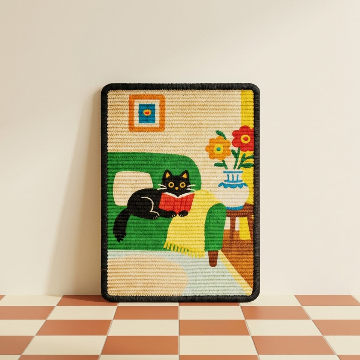 Wall cat scratcher, Bookworm design