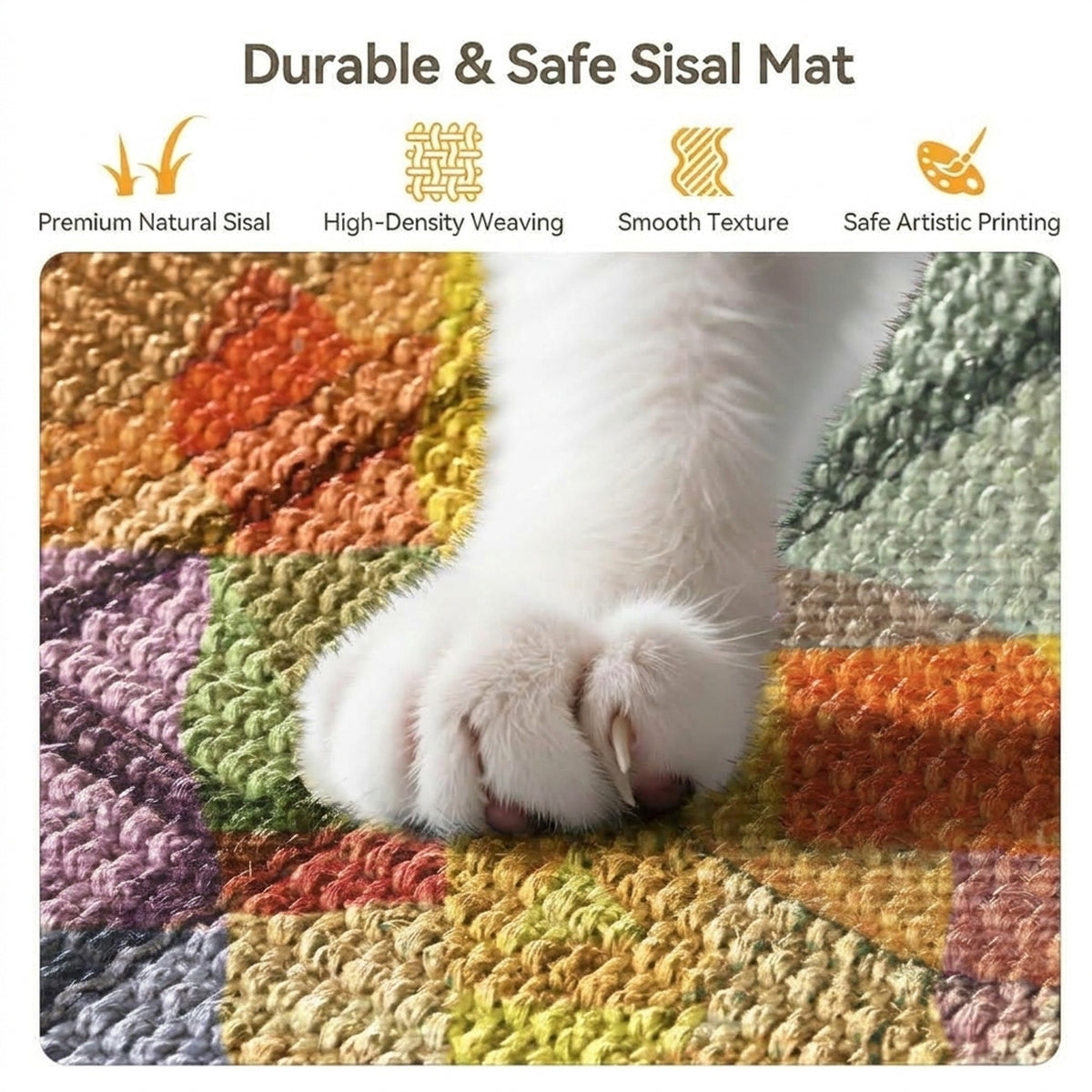 Wall cat scratcher, durable sisal